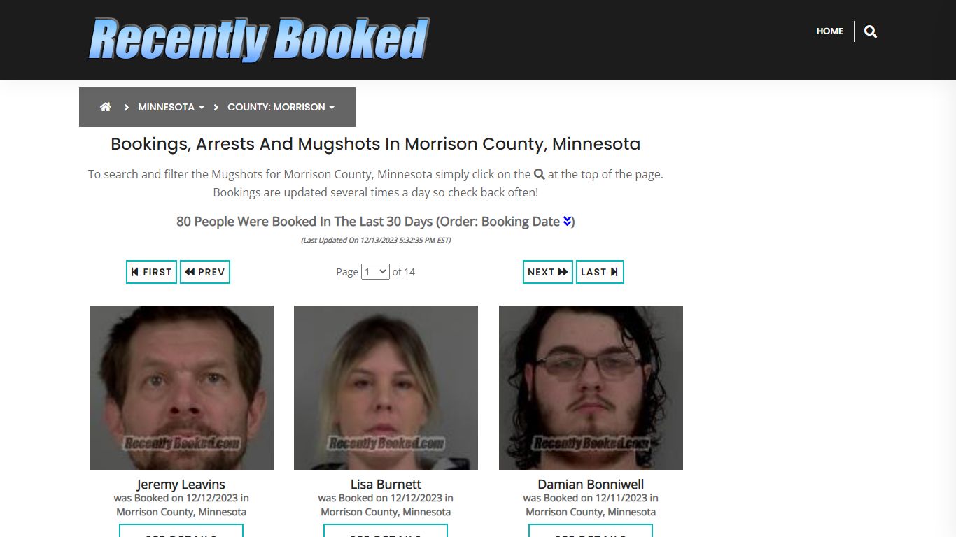 Bookings, Arrests and Mugshots in Morrison County, Minnesota